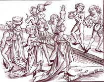 Medieval Entertainment-Dancers At Christmas-15th Century