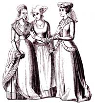 Medieval Fashion: Rich Bourgeoise, Peasant-woman, And Noble Lady