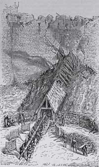 Castle defences attacked